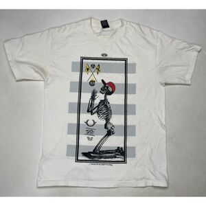 10 Deep Skeleton Graphic T-shirt Men Medium White 10.Deep Short Sleeve
